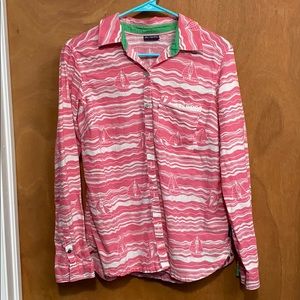 Columbia L/S button up shirt with sailboats